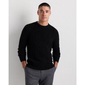 Quince Mens Mongolian Cashmere Cable Crewneck Sweater Medium NWT